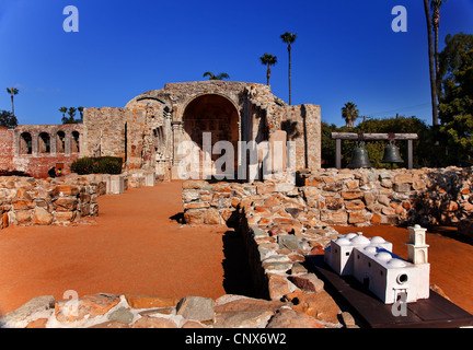 La missione di San Juan Capistrano rovine della chiesa modello California Foto Stock