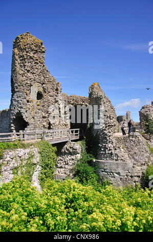 Cancello di ingresso al Castello di Pevensey, Pevensey, East Sussex, England, Regno Unito Foto Stock