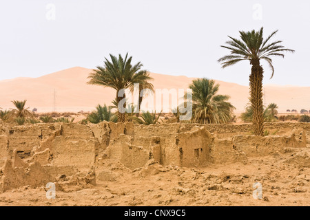Rovine di vecchi Germa, la storica capitale dei Garamanti, Libia, Sahara Foto Stock