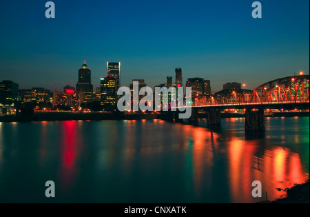 Scena Notturna, Portland Oregon. Foto Stock