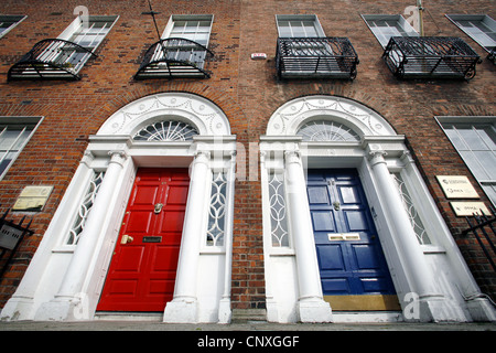 Porte georgiane, Merrion Square, Dublino, Irlanda Foto Stock