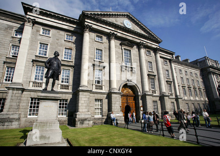 Trinity College, l'entrata principale, Dublino, Irlanda Foto Stock