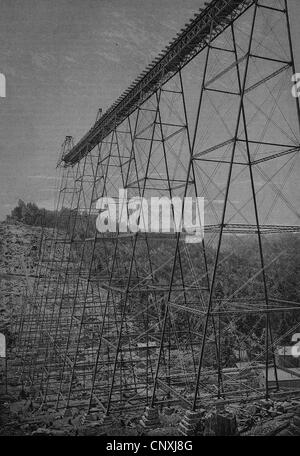 Ponte Kinzua, Kinzua viadotto vicino a Alton, Pennsylvania, Stati Uniti d'America, USA, storica incisione, 1883 Foto Stock