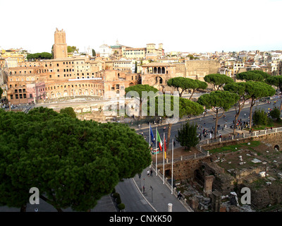 Vista del Museo dei Fori Imperiali da Capitol Hill,Roma Foto Stock