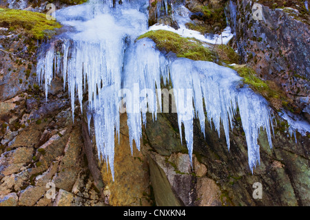 Cascate gelate, Norvegia, Tromvik Foto Stock