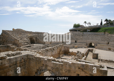 Arte romana. Spagna. Anfiteatro di Tarragona. Fu costruito nel II secolo D.C. La Catalogna. Patrimonio mondiale. Foto Stock