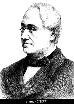 Carl Wilhelm Otto Koch, 1810 - 1876, un avvocato e politico tedesco, dal 1849 al 1876 il sindaco di Lipsia, storica incisione, 1 Foto Stock