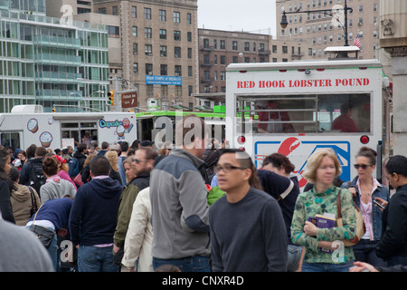 Carrello alimentare nel rally di Brooklyn NY Foto Stock