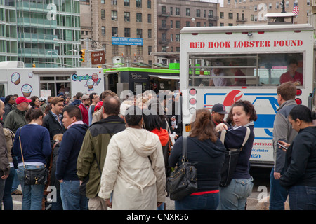 Carrello alimentare nel rally di Brooklyn NY Foto Stock