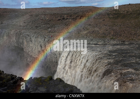 Cascata di Dettifoss e rainbow , Islanda, Dettifoss Foto Stock