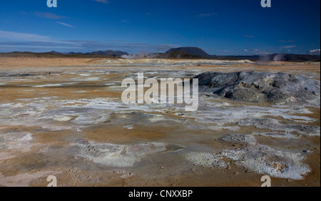 Campo solfatara di Namafjall, Islanda, Myvatn Foto Stock
