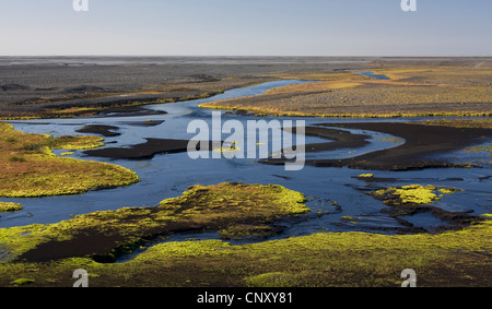 Ghiacciaio Skeidara river, Islanda, Vatnajoekull, Skaftafell Foto Stock