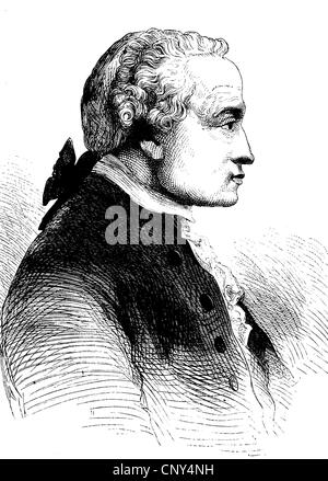 Immanuel Kant, 1724 - 1804, un filosofo tedesco del secolo dei lumi, uno dei più importanti rappresentanti del Western phil Foto Stock