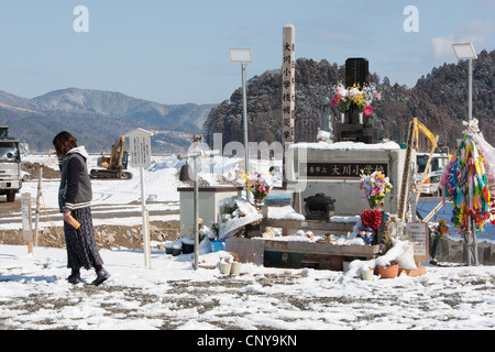 73 Bambini & dieci insegnanti hanno perso la vita a causa del maremoto che ha seguito il terremoto del 11marzo2011, a scuola Okawa, Giappone. Foto Stock