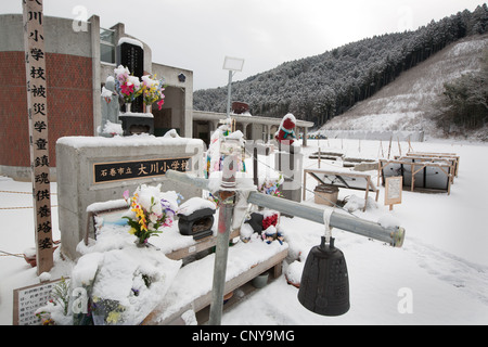 73 Bambini & dieci insegnanti hanno perso la vita a causa del maremoto che ha seguito il terremoto del 11marzo2011, a scuola Okawa, Giappone. Foto Stock