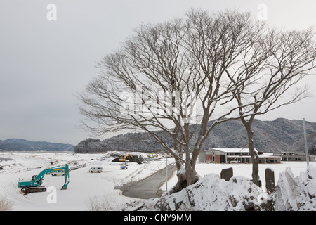 73 Bambini & dieci insegnanti hanno perso la vita a causa del maremoto che ha seguito il terremoto del 11marzo2011, a scuola Okawa, Giappone. Foto Stock