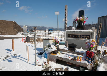 73 Bambini & dieci insegnanti hanno perso la vita a causa del maremoto che ha seguito il terremoto del 11marzo2011, a scuola Okawa, Giappone. Foto Stock