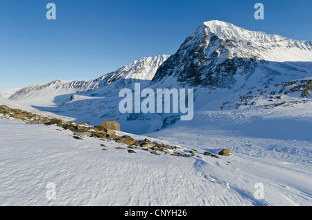 Valle di Unna Reaiddavaggi di Kebnekaise cadde, Svezia, la Lapponia Norrbotten Foto Stock