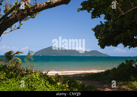 South Mission Beach vicino a Innisfail con Dunk Island, in Australia, Queensland Foto Stock