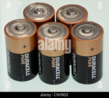 Duracell batterie, queste sono 'D' celle di dimensioni solo uso editoriale Foto Stock
