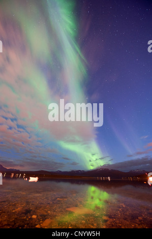 Luce polare e nuvole, Norvegia, Troms, Tromsoe Foto Stock