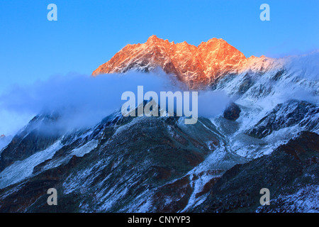 Aiguille de la TSA (3668 m) nella luce del mattino, Svizzera Vallese Foto Stock