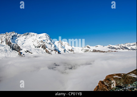 Vista dal Gornergrat al Monte Rosa massiccio, Svizzera Foto Stock