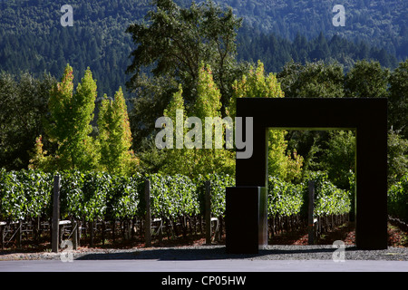 Arte al CLOS PEGASE WINERY NAPA VALLEY VINEYARD 06 Ottobre 2011 Foto Stock