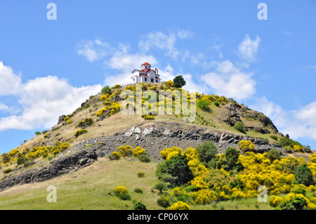 Cappella Profeta Elias su una collina, Grecia Foto Stock