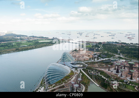Vista da Skypark, Marina Bay Sands Hotel Singapore Foto Stock