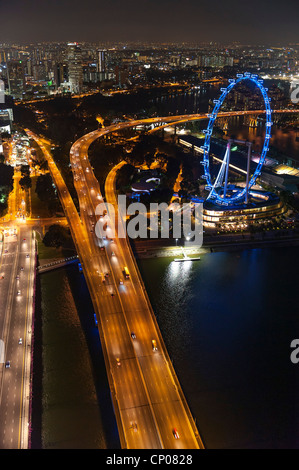 Il Singapore Flyer a 541ft è più alte del mondo ruota panoramica Ferris Foto Stock