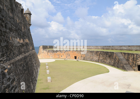 Castillo de San Cristóbal (Puerto San Juan Portorico Fort Foto Stock