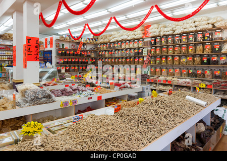 Chinese medicine a base di erbe shop, Vancouver Foto Stock