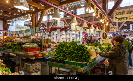 Granville Island il Mercato Pubblico, Vancouver Foto Stock