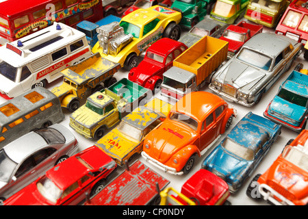 vecchie automobili del giocattolo Foto Stock