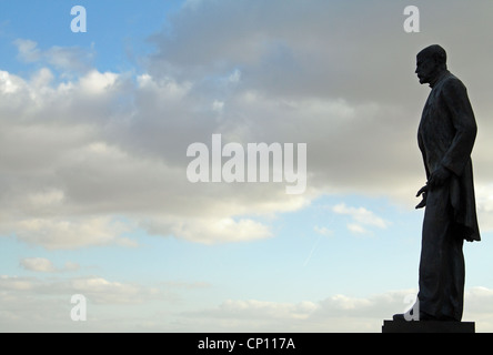 Statua di ex presidente ceco Tomas Garrigue Masaryk, nei pressi di Piazza del Castello - Hradcanske Namesti, il Castello di Praga, Repubblica Ceca Foto Stock