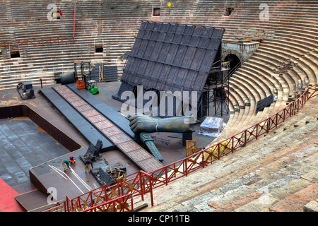 Vista interna, Arena, Verona, Veneto, Italia Foto Stock