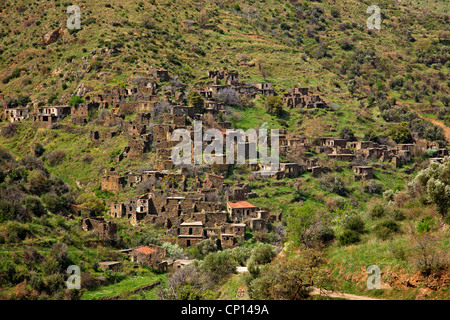 Il 'fantasma' villaggio di Palia Potamia, totalmente abbandonati negli anni sessanta e settanta, isola di Chios, nord-est Egeo, Grecia Foto Stock