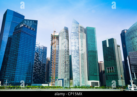 Grattacieli di Singapore business district, Singapore Foto Stock