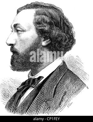 Gambetta, Leon Michel, 3.4.1838 - 31.12.1882, politico francese, profilo, incisione, 19th secolo, Foto Stock