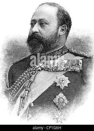 Edward VII, 9.11.1841 - 6.5.1910, Re di Grande Briziano 22.1.1901 - 6.5.1910, ritratto, incisione in legno, 1891, , Foto Stock