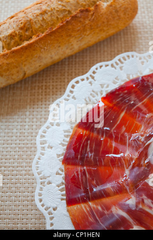 Prosciutto Iberico di servire. Spagna. Foto Stock