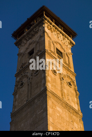 Minareto della Grande Moschea, Aleppo, Siria Foto Stock