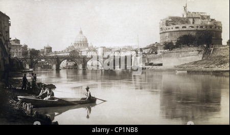 Geografia / viaggio, Italia, Roma, Vaticano, Castel Sant'Angelo, vista esterna, cartolina fotografica, circa 1905, diritti aggiuntivi-clearences-non disponibili Foto Stock