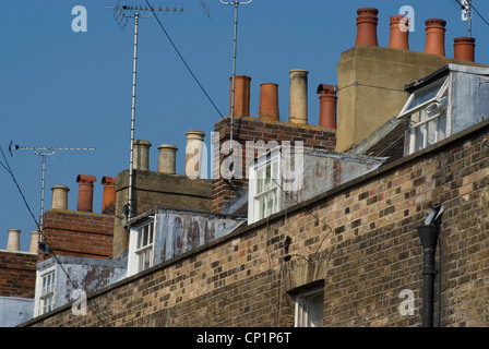 Tetti e comignoli, Canterbury, nel Kent, Inghilterra Foto Stock