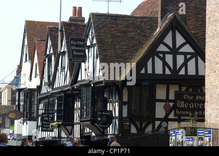 Il vecchio Weaver's House, St Peter's Street, Canterbury, nel Kent, Inghilterra Foto Stock