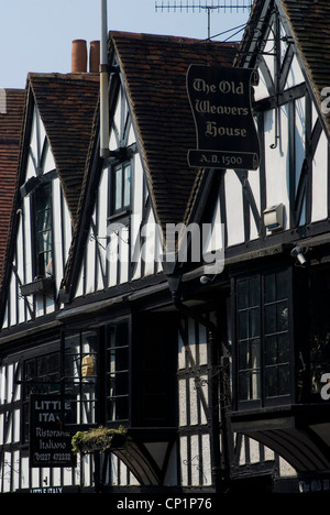 Il vecchio Weaver's House, St Peter Street, Canterbury, nel Kent, Inghilterra Foto Stock