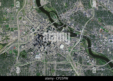 Mappa foto aeree di Minneapolis, Minnesota Foto Stock