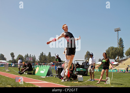 In Gran Bretagna il ponticello lungo Greg Rutherford presso il Mt Sac i relè 2012, Noce, CALIFORNIA, STATI UNITI D'AMERICA Foto Stock