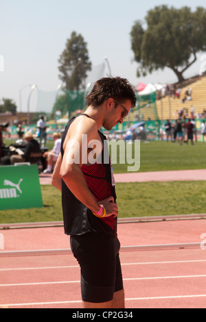 Gran Bretagna 400m runner Martyn Rooney presso il Mt Sac i relè 2012, Noce, CALIFORNIA, STATI UNITI D'AMERICA Foto Stock